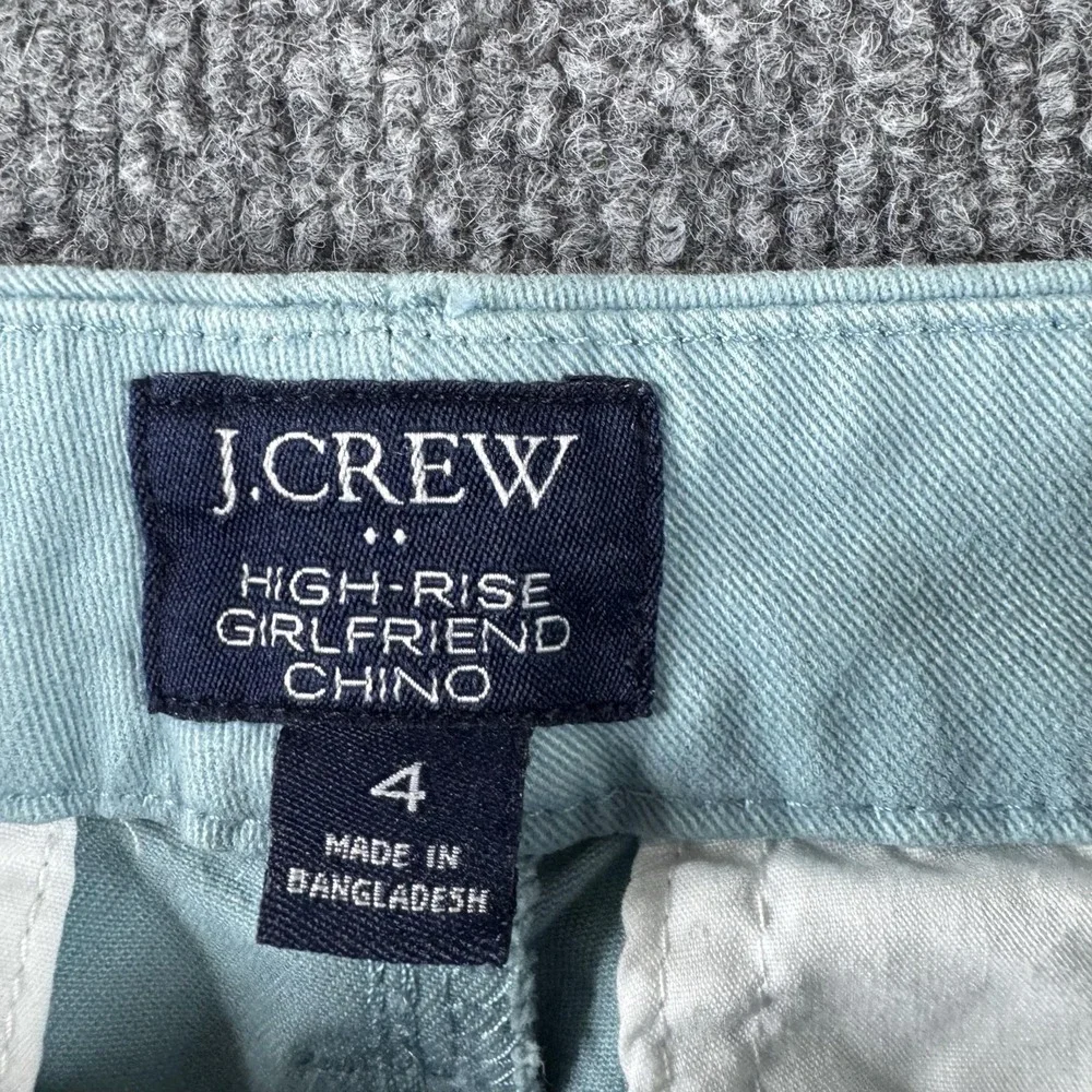 J.Crew Pants Womens 4 Green High-Rise Girlfriend Chino Stretch Twill Straight